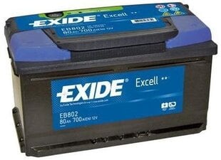 Aku Exide Excell 80Ah 700A hind ja info | Akud | kaup24.ee