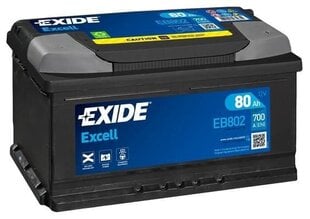 Aku Exide Excell 80Ah 700A цена и информация | Аккумуляторы | kaup24.ee