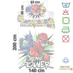 Комплект постельного белья для детей Power Rangers, 140x200, 2 части цена и информация | Детское постельное бельё | kaup24.ee