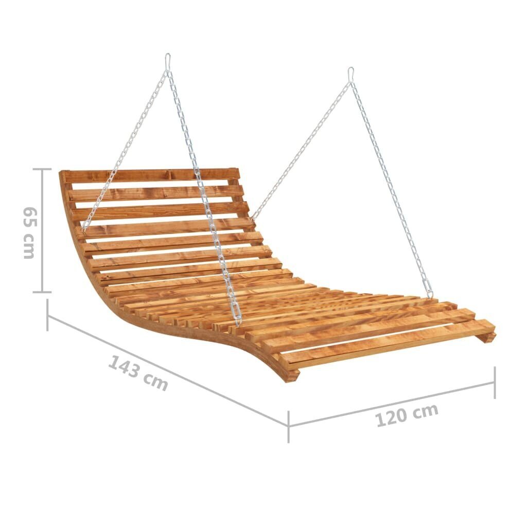 vidaXL Lamamiskiik, 143x120x65cm, kuusepuit, kaetud tiikpuuga цена и информация | Aiakiiged | kaup24.ee