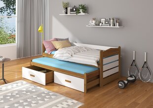 Lastevoodi Adrk Furniture Tiarro 80x180 cm, tumepruun/valge цена и информация | Детские кровати | kaup24.ee