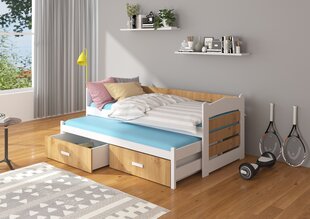 Детская кровать ADRK Furniture Tiarro 80x180 см, белая/коричневая цена и информация | Детские кровати | kaup24.ee