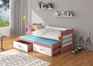 Lastevoodi Adrk Furniture Tiarro 80x180 cm, roosa/valge цена и информация | Детские кровати | kaup24.ee