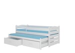 Детская кровать Adrk Furniture Tiarro 80x180 см с боковой защитой, белая/светло-серая