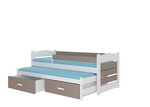 Детская кровать Adrk Furniture Tiarro 80x180 см с боковой защитой, белая/светло-коричневая