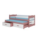 Детская кровать Adrk Furniture Tiarro 80x180 см с боковой защитой, розовая/белая