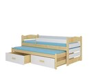 Детская кровать Adrk Furniture Tiarro 80x180 см с боковой защитой, светло-коричневая/белая