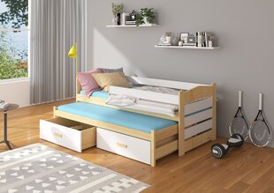 Детская кровать Adrk Furniture Tiarro 80x180 см с боковой защитой, светло-коричневая/белая цена и информация | Детские кровати | kaup24.ee