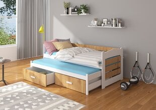 Детская кровать ADRK Furniture Tiarro 90x200 см, белая/коричневая цена и информация | Детские кровати | kaup24.ee
