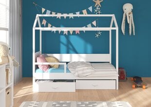 Voodi ADRK Furniture Otello 80x180 cm küljekaitsega, hall/pruun цена и информация | Детские кровати | kaup24.ee