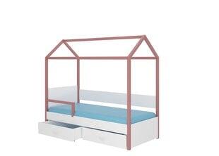 Кровать ADRK Furniture Otello 90x200 см, белая/розовая цена и информация | Детские кровати | kaup24.ee