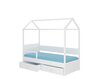 Voodi ADRK Furniture Otello 90x200 cm koos küljekaitsega ja katusega, valge/sinine hind ja info | Lastevoodid | kaup24.ee
