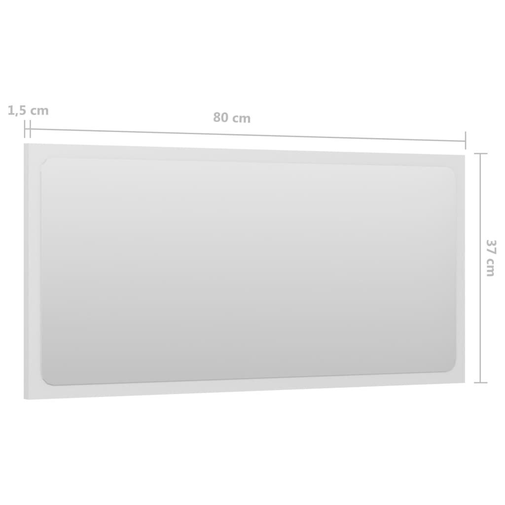 Vannitoa peegel, 80x1,5x37 cm, valge цена и информация | Vannitoa peeglid | kaup24.ee