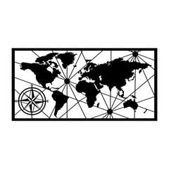 Металлическое украшение на стену World Map цена и информация | Детали интерьера | kaup24.ee