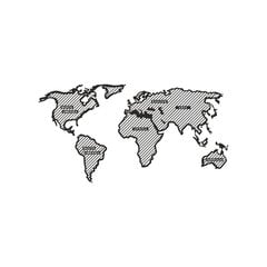 Металлическое украшение на стену World Map In The Stripes цена и информация | Детали интерьера | kaup24.ee