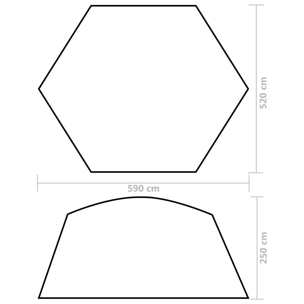 vidaXL Basseinitelk, roheline, 590x520x250cm, kangas цена и информация | Basseinitehnika | kaup24.ee