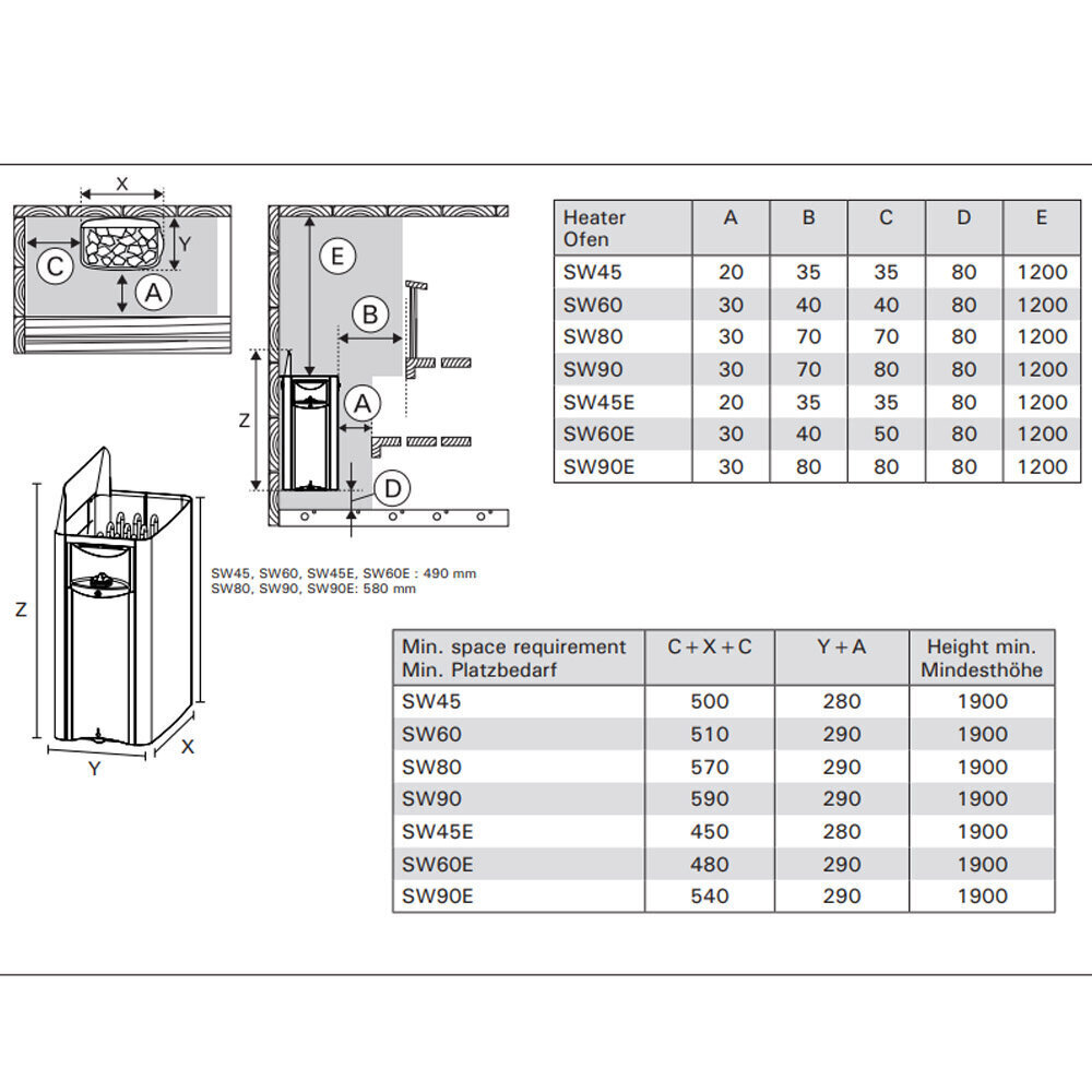 Sauna Elektrikeris Harvia Wall SW60 6 kW Integreeritud Juhtimisega цена и информация | Sauna seadmed | kaup24.ee