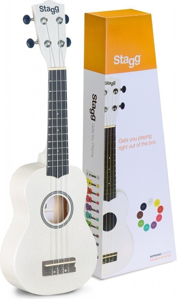 Sopran ukulele + ümbris Stagg US-WHITE hind ja info | Kitarrid | kaup24.ee