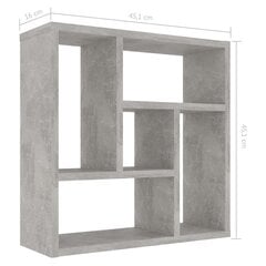 vidaXL seinariiul, betoonhall, 45,1x16x45,1 cm, puitlaastplaat hind ja info | Riiulid | kaup24.ee