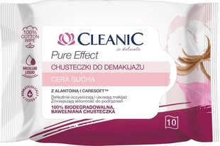 Niisked meigieemalduslapid "Cleanic" kuivale nahale, 10 tk hind ja info | Näopuhastusvahendid | kaup24.ee