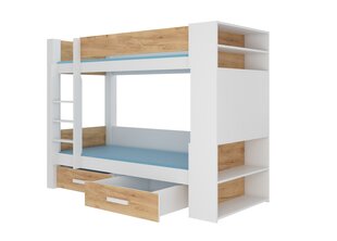 Voodi ADRK Furniture Garet 80x180cm, valge/pruun hind ja info | Lastevoodid | kaup24.ee