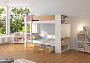 Voodi ADRK Furniture Garet 80x180cm, valge/pruun цена и информация | Детские кровати | kaup24.ee