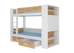 Кровать ADRK Furniture Garet 80x180см, белая/светло-коричневая цена и информация | Детские кровати | kaup24.ee