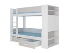 Voodi ADRK Furniture Garet 80x180 cm, valge/helehall