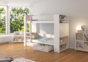 Voodi ADRK Furniture Garet 80x180 cm, valge/helehall цена и информация | Детские кровати | kaup24.ee