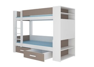 Voodi ADRK Furniture Garet 90x200 cm, valge/hall цена и информация | Детские кровати | kaup24.ee