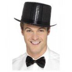 Блестящая черная диско шляпа цена и информация | Карнавальные костюмы | kaup24.ee