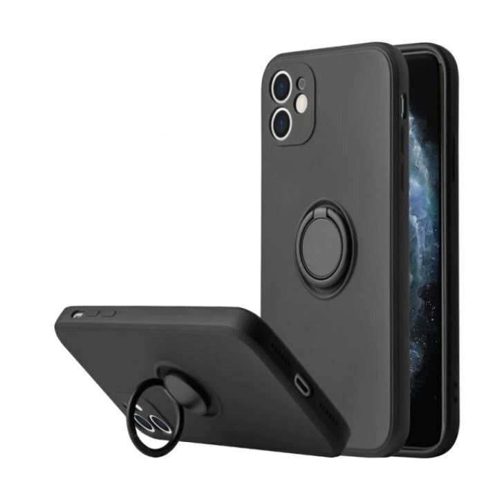 Hallo Ring Liquid Silicone Back Case silikoonist telefoniümbris Xiaomi Redmi Note 9T Must цена и информация | Telefoni kaaned, ümbrised | kaup24.ee