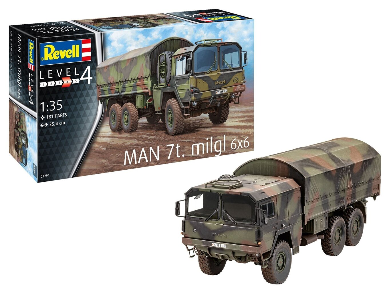 Mudelauto, Revell - MAN 7t Milgl, 1/35, 03291 hind ja info | Poiste mänguasjad | kaup24.ee