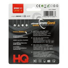 Mälukaart Imro microSD 256GB with adapter / Class 10 UHS 3 hind ja info | Mobiiltelefonide mälukaardid | kaup24.ee