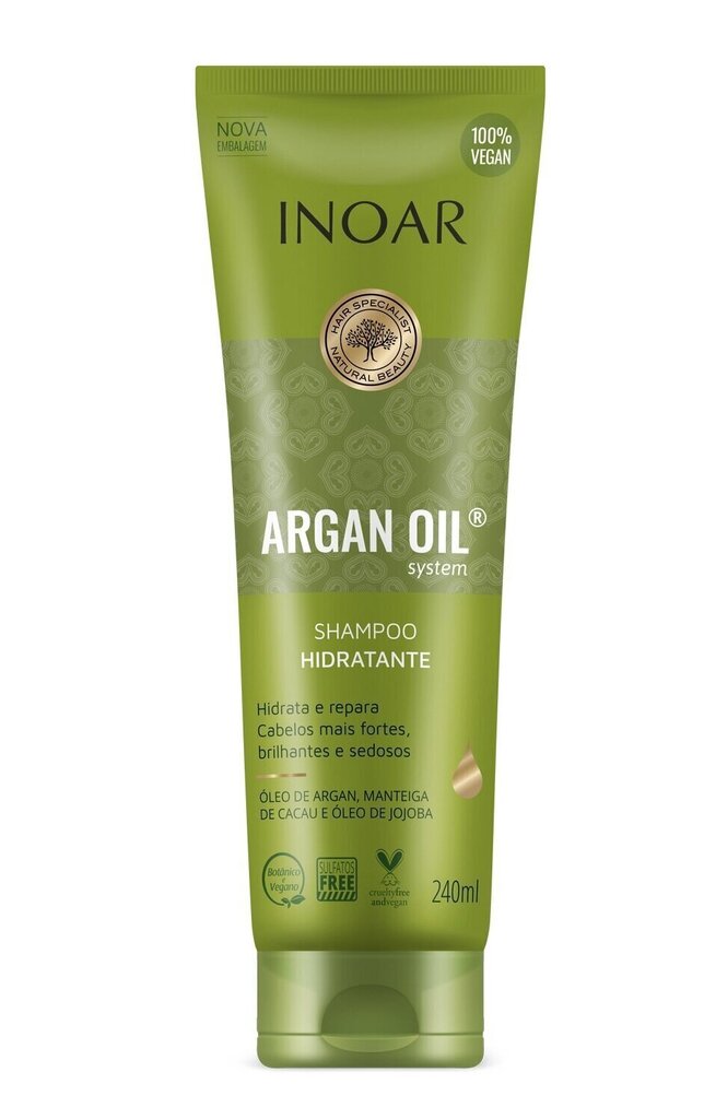 Intensiivselt niisutav šampoon koos argaaniaõliga INOAR Argan Oil 240 ml цена и информация | Šampoonid | kaup24.ee