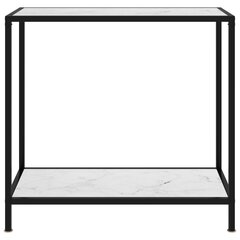 vidaXL konsoollaud, valge, 80 x 35 x 75 cm, karastatud klaas hind ja info | Konsoollauad | kaup24.ee