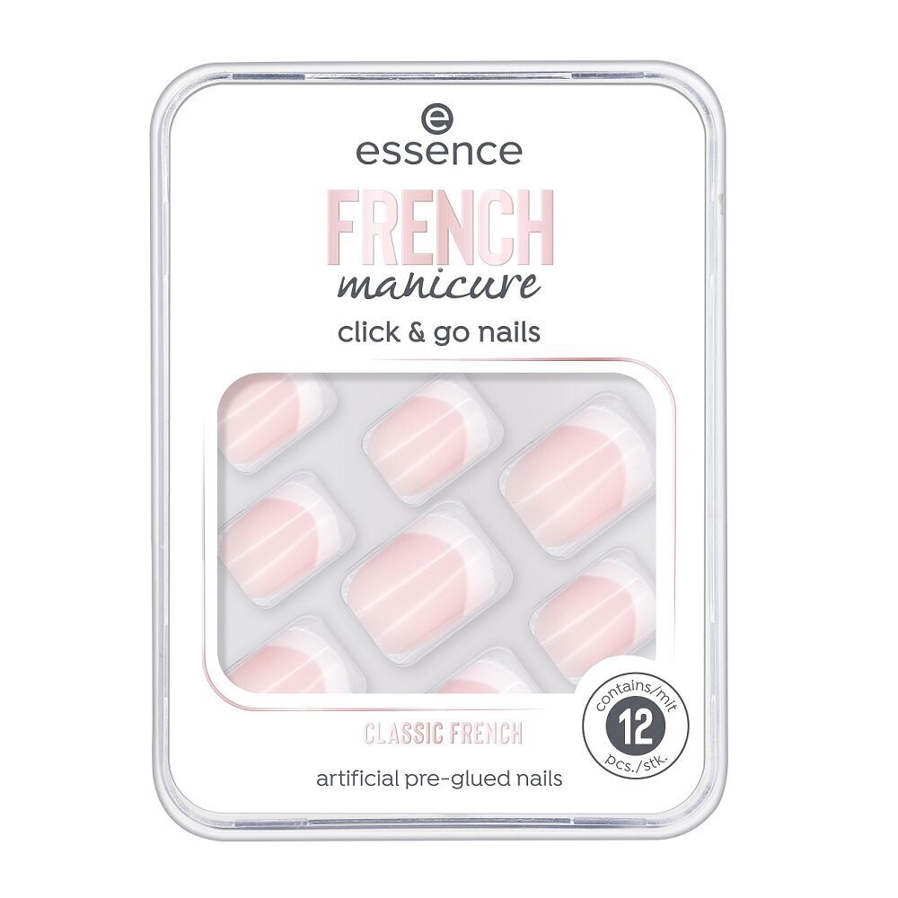 Liimitavad küüned Essence French Manicure Click & Go, 12 tk., 01 Classic French цена и информация | Maniküüri ja pediküüri tarvikud | kaup24.ee