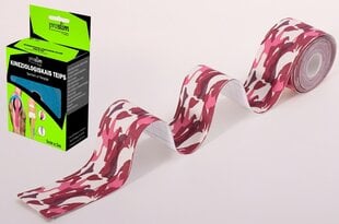 Kinesioloogiline teip ProSlim/T-active 5cm x 5m - roosa camo цена и информация | Ортезы и бандажи | kaup24.ee