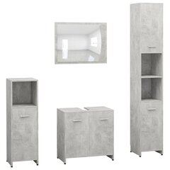 Комплект мебели для ванной из 4 частей, серый цена и информация | Комплекты в ванную | kaup24.ee