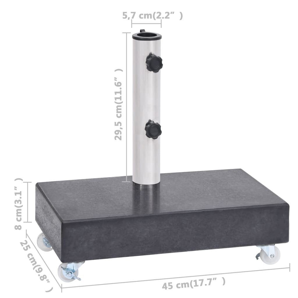 vidaXL päikesevarju alus, must, 45x25x8cm, graniit hind ja info | Päikesevarjud, markiisid ja alused | kaup24.ee