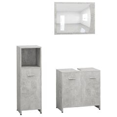 Комплект мебели для ванной, 3 части, серый цена и информация | Комплекты в ванную | kaup24.ee