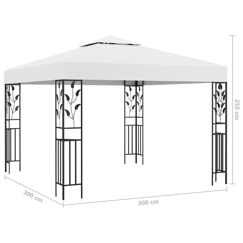 vidaXL Aiatelk valgusketiga, valge, 3x3m, 180g/m² цена и информация | Varikatused ja aiapaviljonid | kaup24.ee