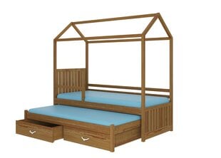 Кровать ADRK Furniture Jonasek с боковой защитой 90x200см, темно-коричневая цена и информация | Детские кровати | kaup24.ee