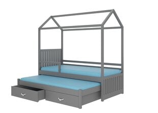 Voodi ADRK Furniture Jonasek küljekaitsega 90x200cm, hall hind ja info | Lastevoodid | kaup24.ee