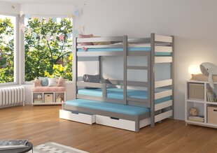 Voodi ADRK Furniture Karlo, hall/valge цена и информация | Детские кровати | kaup24.ee