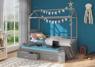 Кровать ADRK Furniture Jonasek с боковой защитой 80x180см, серая цена и информация | Детские кровати | kaup24.ee