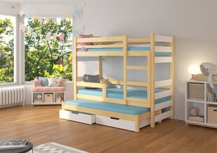 Voodi ADRK Furniture Karlo, pruun/valge цена и информация | Детские кровати | kaup24.ee