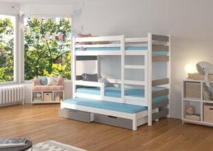 Voodi ADRK Furniture Karlo, valge/hall цена и информация | Детские кровати | kaup24.ee