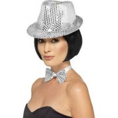 Серебристая блестящая диско шляпа цена и информация | Карнавальные костюмы | kaup24.ee