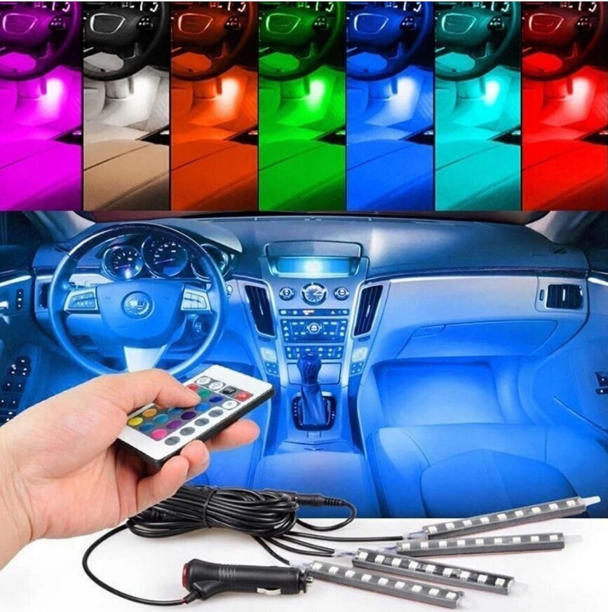 Puldiga RGB LED-pulgad auto salongi valgustamiseks hind ja info | Autopirnid | kaup24.ee